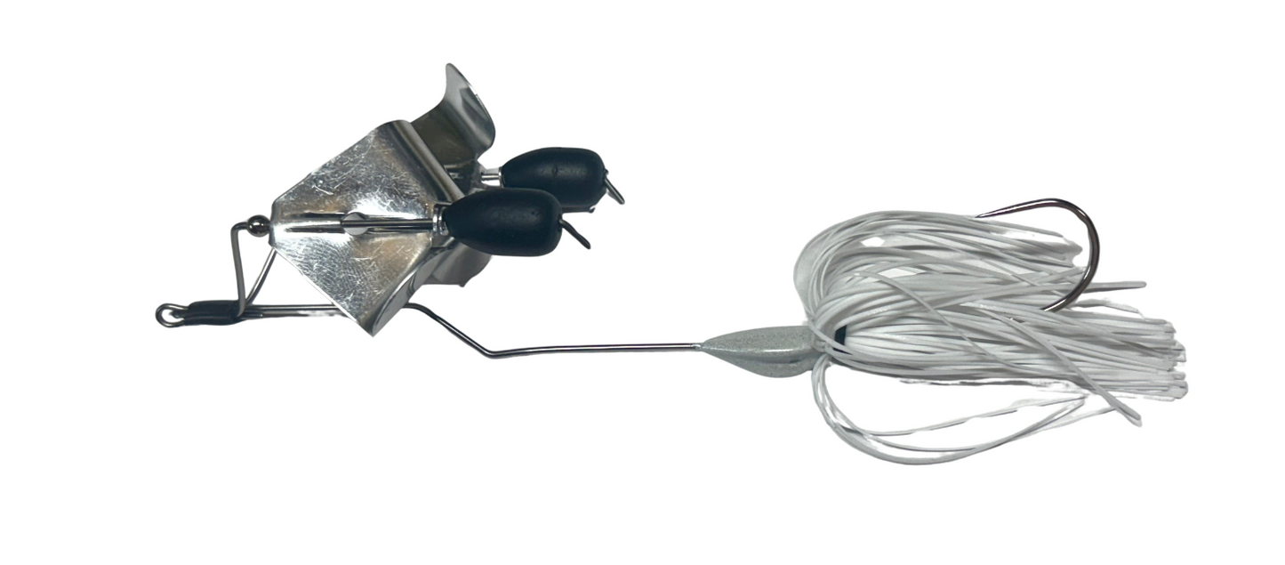 The "MFBB" Double Blade Buzzbait - White